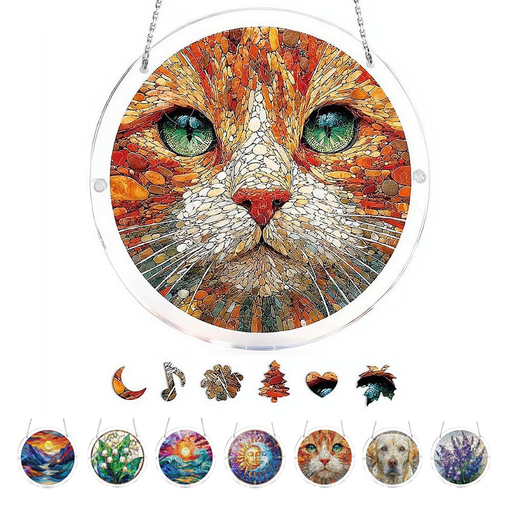 Acrylic Puzzles Suncatcher Window Hanging, Acrylic Puzzle for Adult, 83 Pieces Acrylics Jigsaw Puzzle Suncatcher, Colorful Flame Hummingbird Sun Catchers Window Hanging Panel (Style F) — view 24