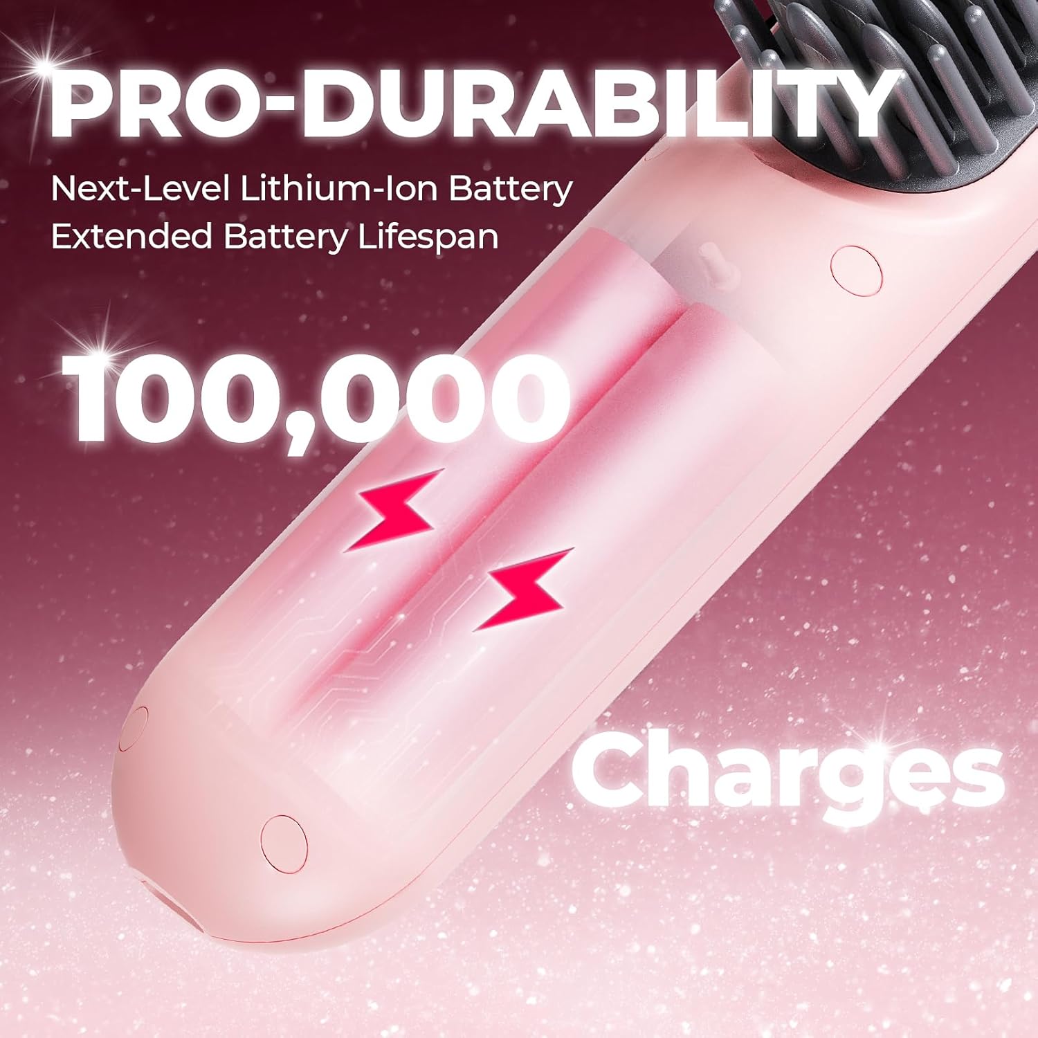 TYMO Cordless Hair Straightener Brush - Porta PRO Portable Straightening Brush for Travel, Mini Ionic Hot Comb Straightener for Women, Lightweight on-The-go, Cordless and Fast Charger Dual Power - Image 8