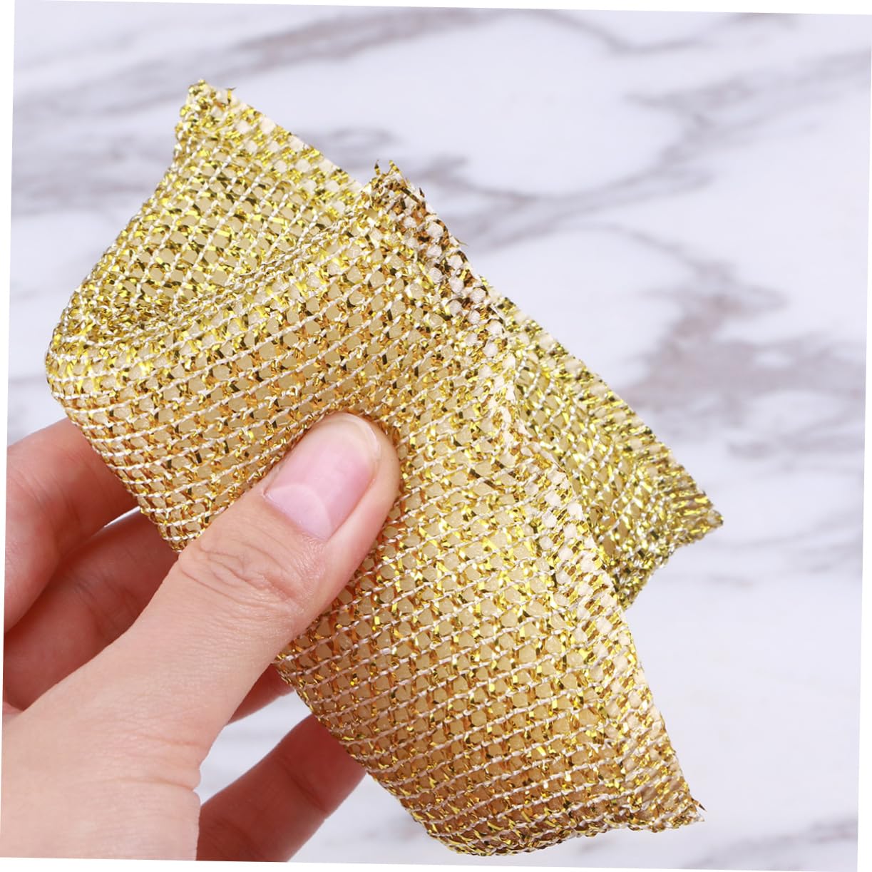 FOMIYES 2 Sponges 2 Steel Wool Pads Dish Washing Scrub Brush Set Non Scratch Rustproof for Ceramic Cooktops Random