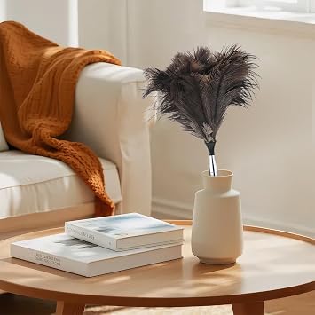 Extendable Feather Duster, 115cm Ostrich Feather Duster for Cleaning Home | Long Feather Duster Extendable Reusable, for Cleaning High Ceilings Lights, Cupboards, Home, Car, Office