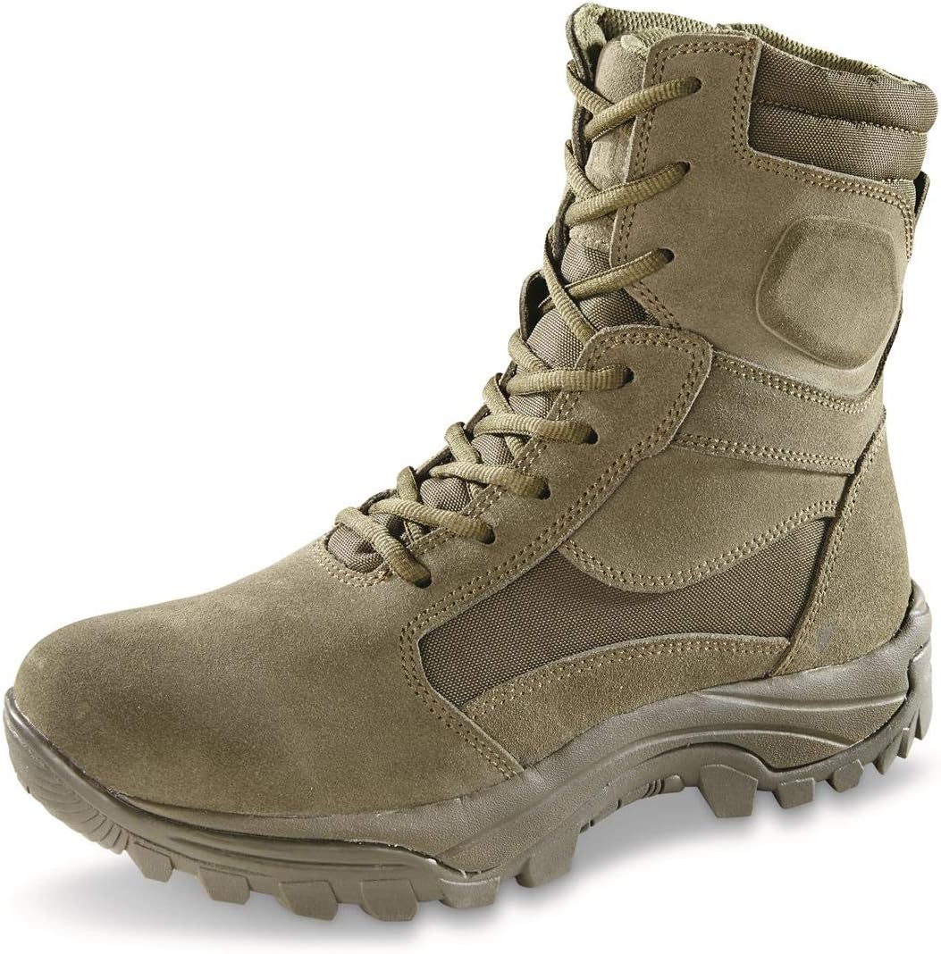 HQ ISSUE Talos 8” Men’s Side Zip Waterproof Tactical Boots, Military Combat Hiking Shoes