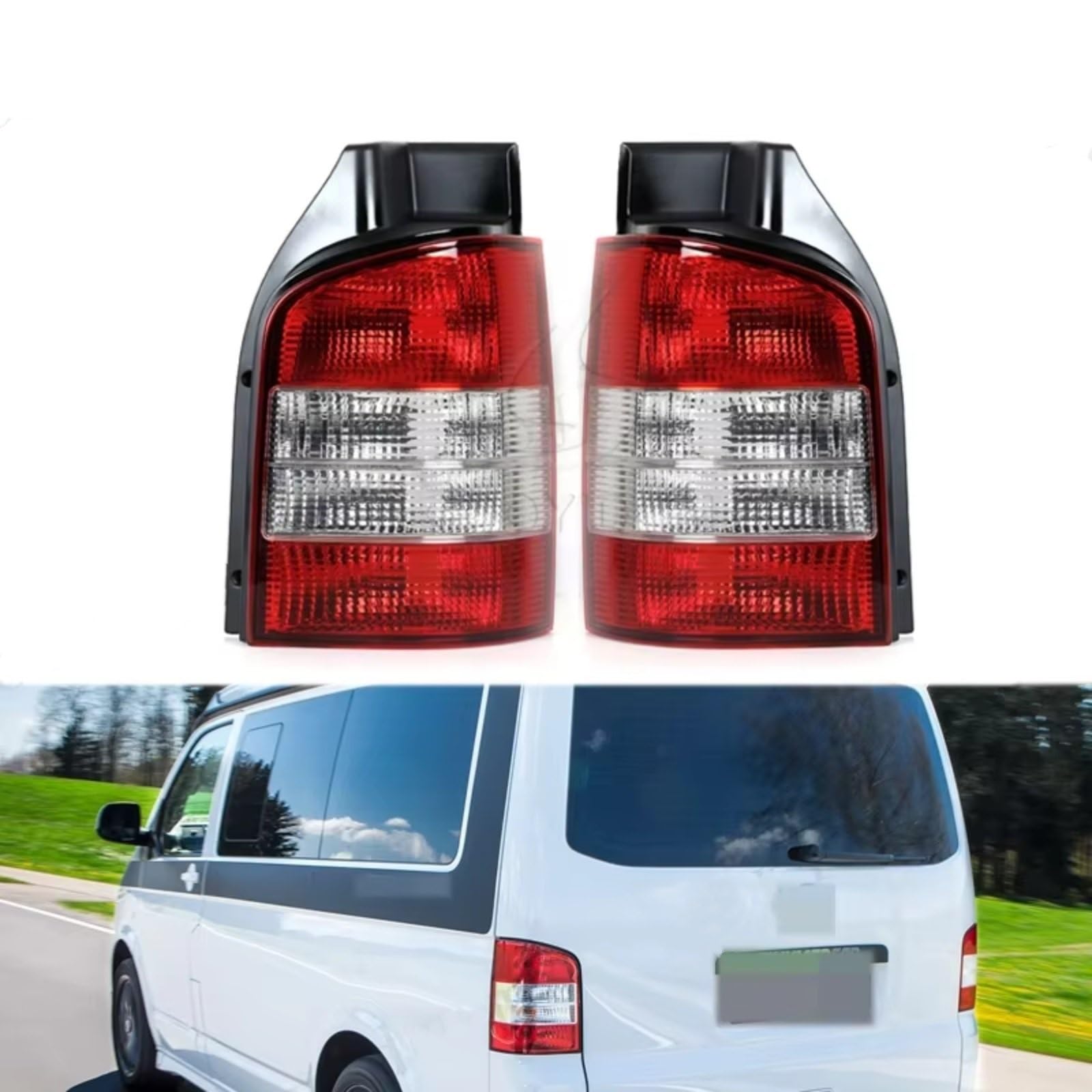 Compatible Con VW Para T5 2003-2015 Luz Trasera De Coche Luz De Señal Trasera Advertencia Freno Lámpara De Estacionamiento luces advertencia traseras(R)