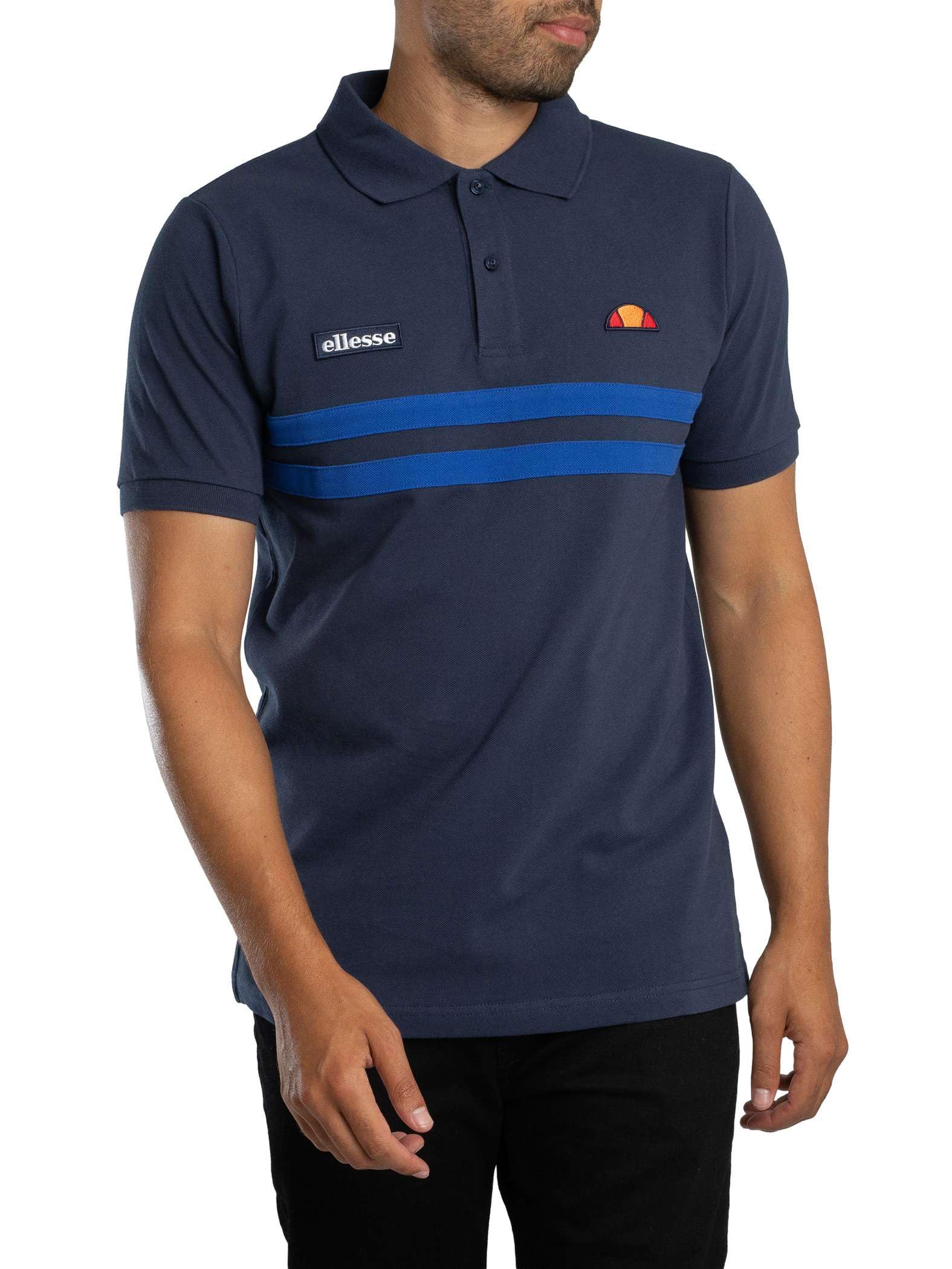 Ellesse Men's Navy/Multi Muccia Polo - /Blue  38 M