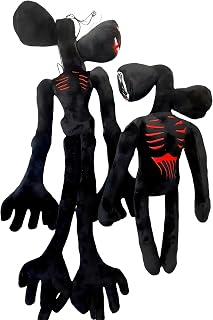 2PCS Siren Head Plush Toys Limbs Movable Double-Head Horror Plush Toys Cartoon Cat Cartoon Dog Halloween Christmas Horror for Home Party Gift Birthday Gift (Black)