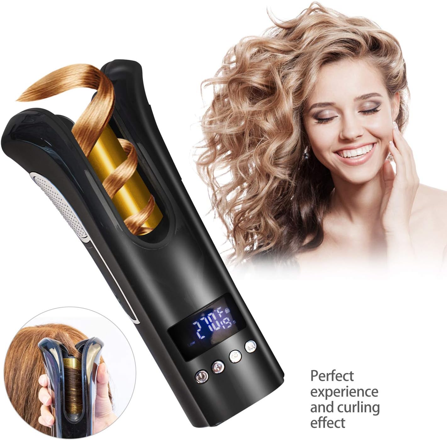 Buy Automatic Hair Curlers Curling Iron with Tourmaline Ceramic Heater