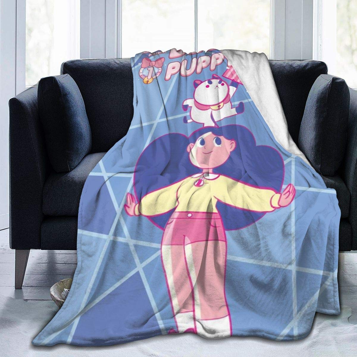 Yingd Light Bee And Puppycat Ultra Soft Throw Blanket Bed Flannel Fleece Weight Living Room/Bedroom Warm Blanket For Children Teenagers Adults 50"X40"