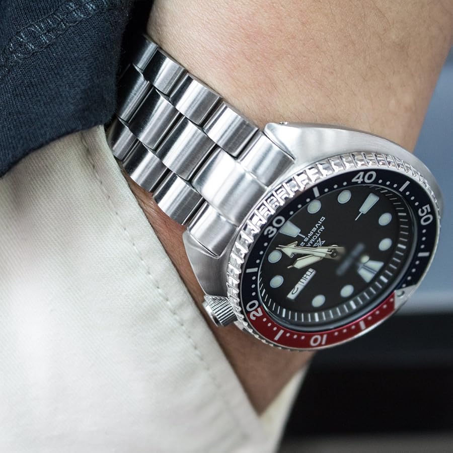 Amazon | 腕時計バンド 22mm エンドミル 316L SS セイコーのTurtles