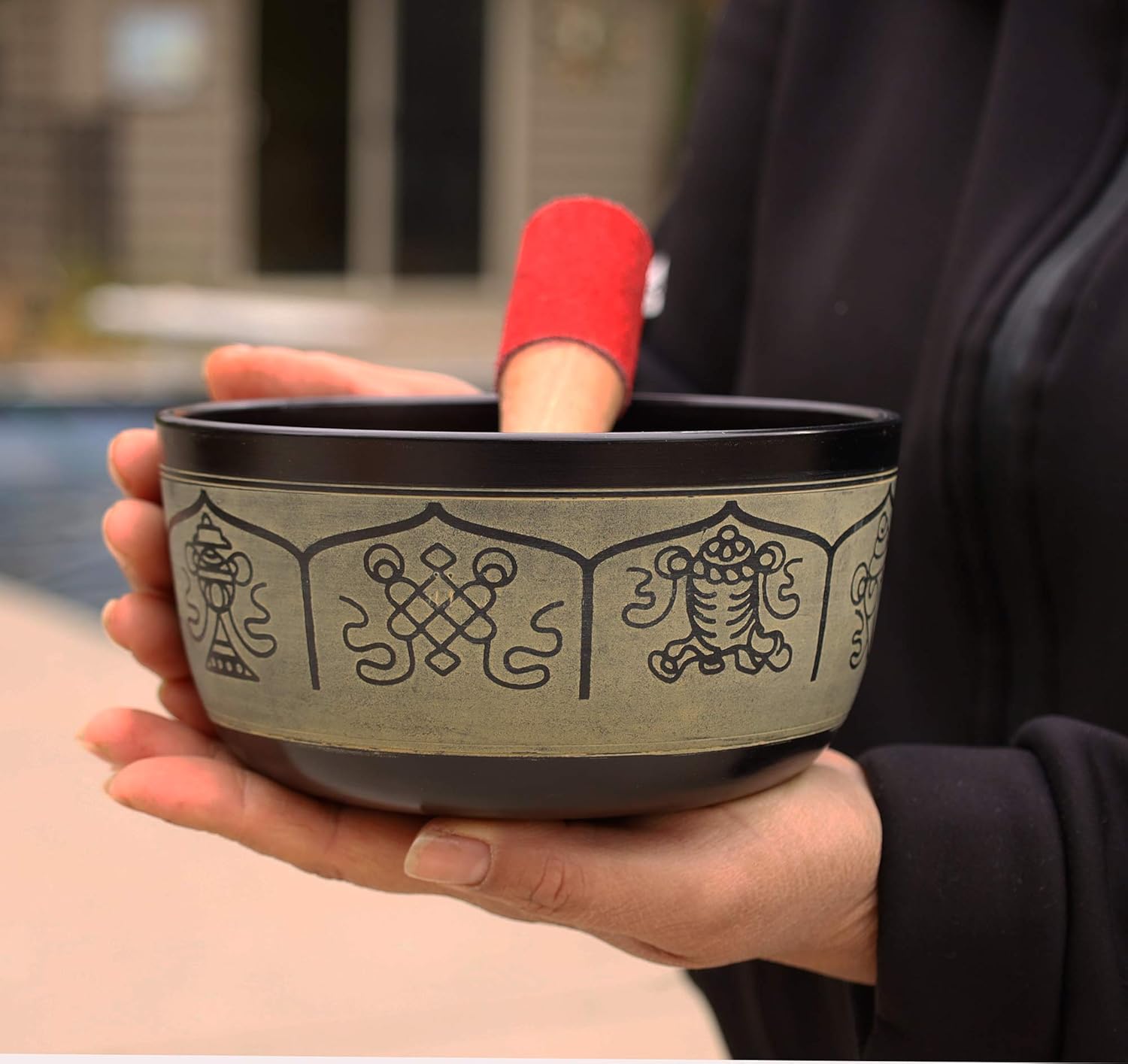 Lungta Imports DharmaObjects Meditation Grade 6 Inches Tibetan Singing Bowl With Rosewood Mallet/Cushion