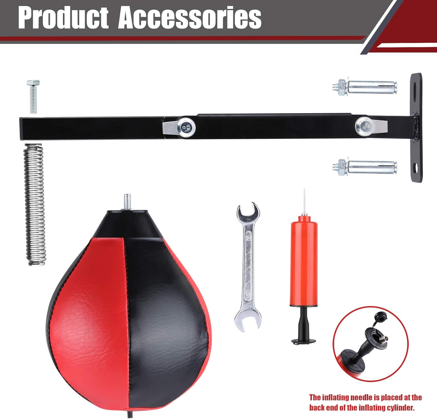 Speed Bag Boxing Punching Bag Wall Mount Height Adjustable Boxing Reflex Ball Speed Bag for Boxing Boxing for Adults Kids