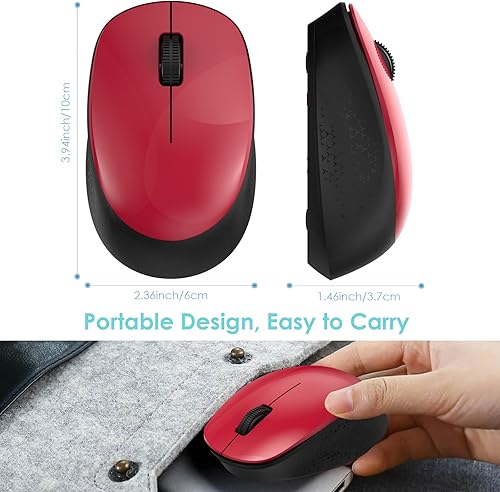 Miniatura 5 de LeadsaiL Mouse inalámbrico para laptop, mouse USB silencioso de 2.4 GHz, mouse óptico delgado con 3 botones, 1600 DPI, funciona con Windows, Mac,