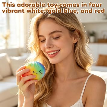 Glitter Dumpling, Glitter Dumpling Squishy with Box, 6 Color Options Dumplings Squishy Toy for Stress Relief (Colorful)