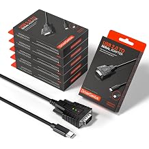 DriverGenius SerialEdgeX Series | USB-C to RS232 DB9 Adapter with 3 LED Indicators TX, RX, PWR, Compatible with Windows 11 and macOS 15 USB232A-B-C, 6-Pack