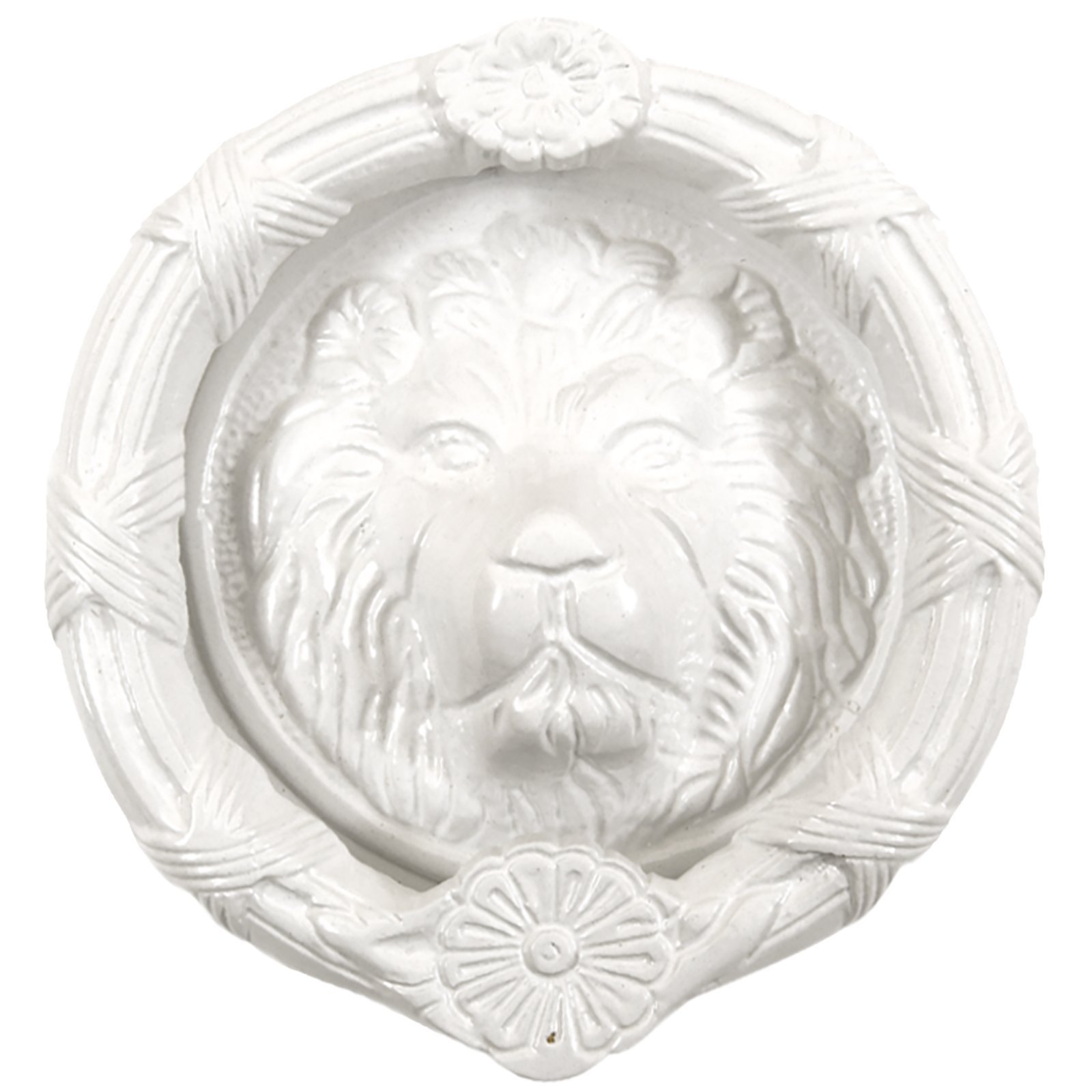 UAP 6" White Lion Head Door Knocker - Traditional Front Door Hardware with Powder Coated Finish & Mounting Kit - Victorian Style Home Decor for Wardrobe & Entrance Doors (White, 145mm)