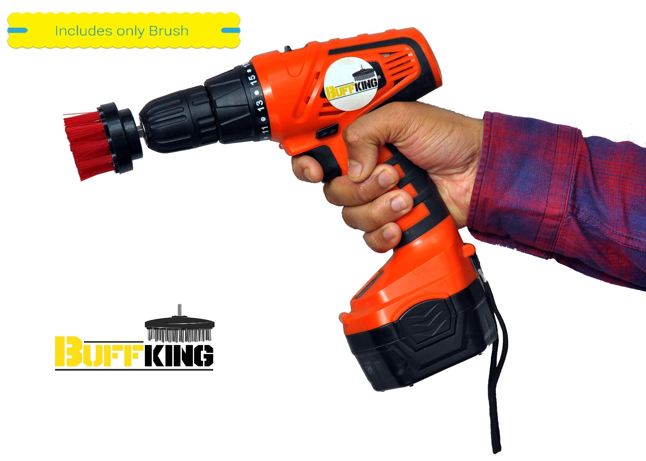 BuffKing Plastic Cleaning Drill Brush 2 Inches (Red- Medium Bristles) (B07Q5SVDVB) Amazon Price History, Amazon Price Tracker