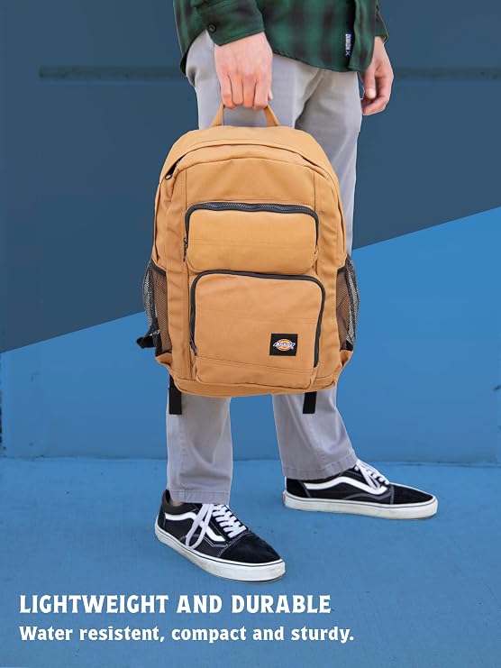 Dickies Tradesman Backpack, Water Resistant Casual Daypack for Travel Work School, Fits 15.6 Inch Notebook (Brown Duck)
