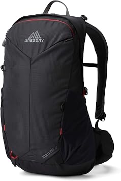 Gregory Vaporspan - Zulu LT 20 - Men's Day Hiking Backpack, 55 cm, 20L, 1.01 KG, Lightweight Ventilated Backpanel, Adjustable Hipbelt, Hydration Compatible, Raincover Included, Black Volcanic Black