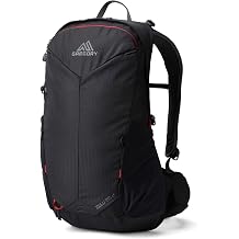 Gregory Vaporspan - Zulu LT 20 - Men's Day Hiking Backpack, 55 cm, 20L, 1.01 KG, Lightweight Ventilated Backpanel, Adjustable Hipbelt, Hydration Compatible, Raincover Included, Black Volcanic Black