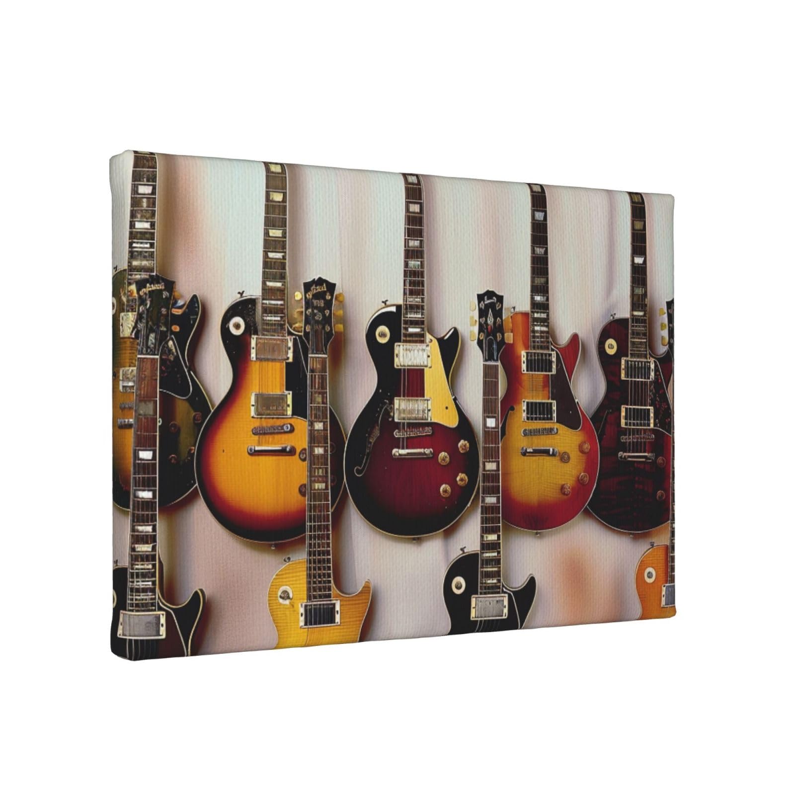 YKLJG Guitar Collection Printed Wall Art Canvas Painting 30x20 CM Wooden Framed Picture Painting Artwork Prints for Bedroom Kitchen Home Office Decor