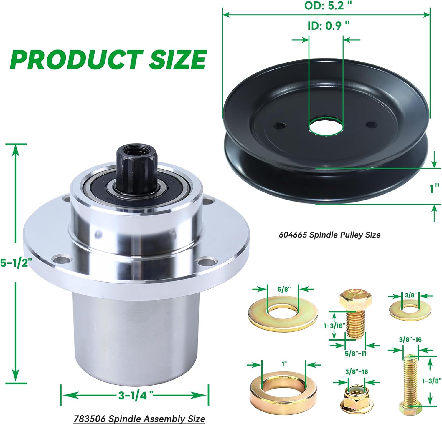 3 Pack 783506 Spindle Assembly with 604665 Pulley Replaces Hustler 783506 Spindle Hustler FasTrak 48 Spindles, Hustler Spindle 783506 for Hustler 48" RD FasTrak SDX, Turf 48" RD FasTrak Decks