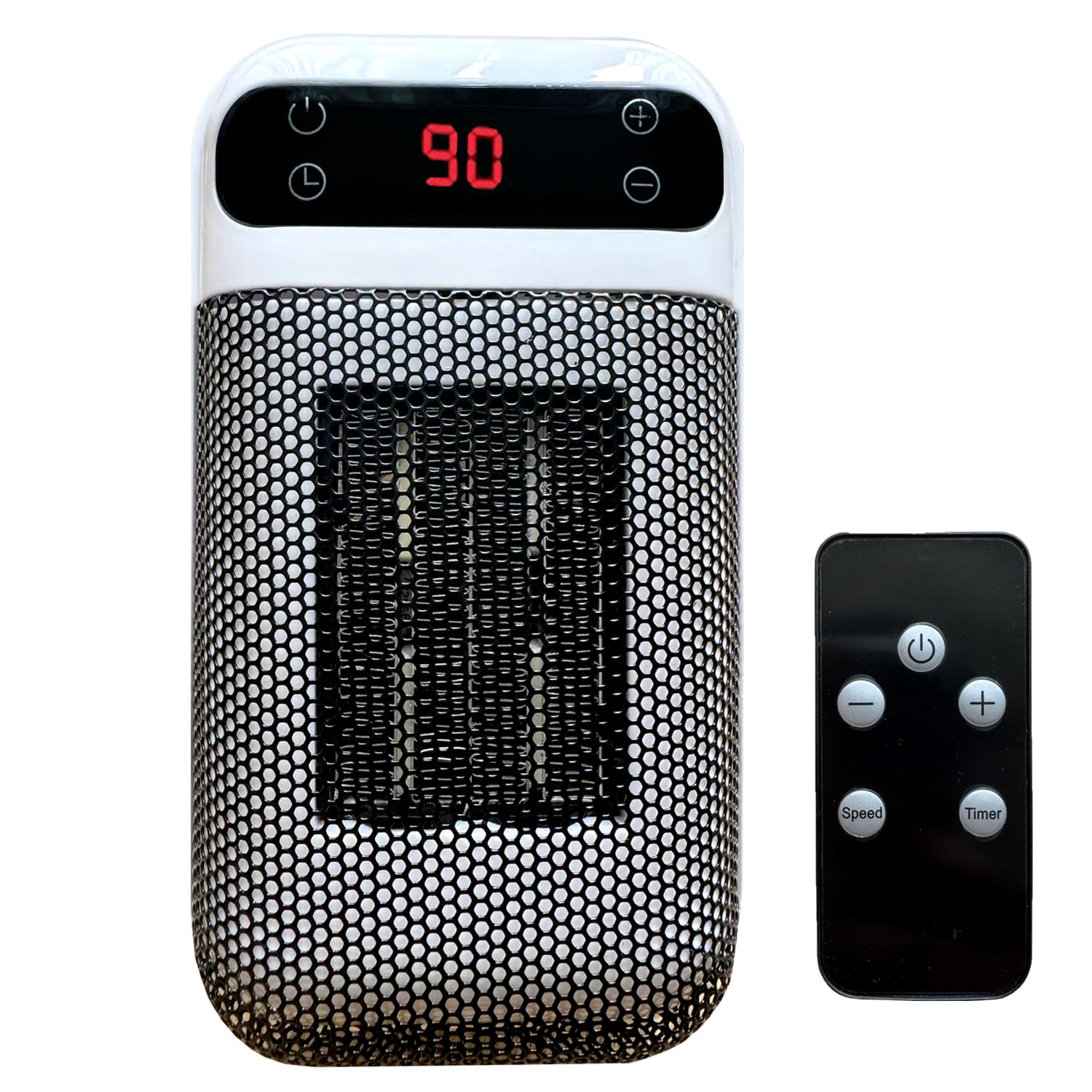 Space Heater Small Plug in Electric Heater Remote Wall Outlet Electric Space Heater with Adjustable Thermostat and Timer