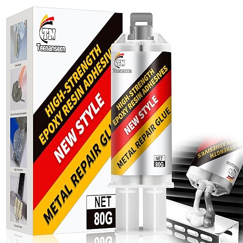 Miniatura 7 de Pegamento de reparación de metal, paquete de 2 unidades de pegamento de metal a metal de grado profesional resistente para metal, plástico y