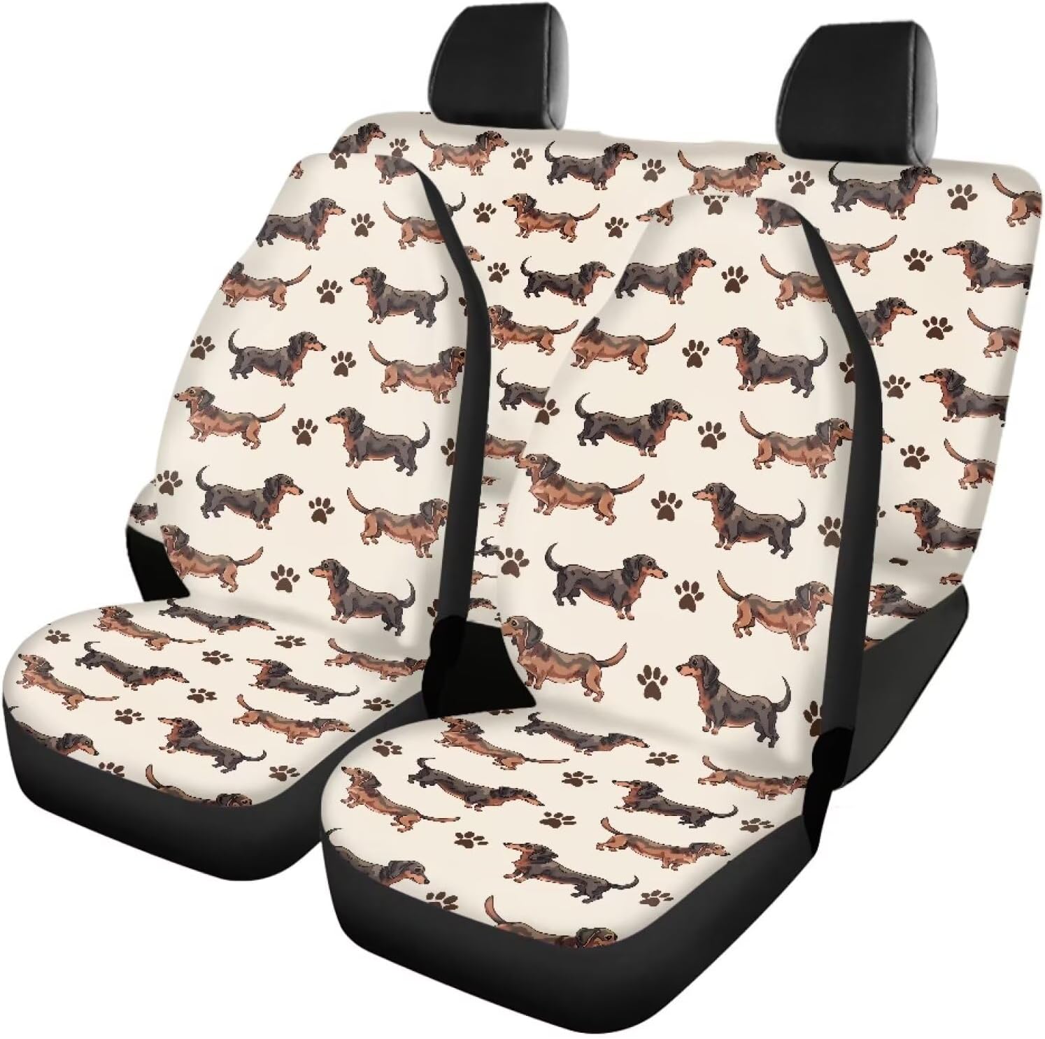 Biyejit Blue Rose Car Front Seat Covers Back Seat Protector Split Bench Cover 4 Pieces Set,Women Ladies Fashionable Saddle Blanket Auto Accessories