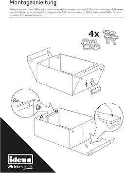 Idena storage box made of solid cardboard, lid reinforced with metal, including labelling field, approx. 36 x 28 x 17 cm