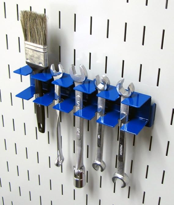 Wall Control Tool Holder Bracket Slotted Metal Pegboard Accessory Pegboard and Slotted Tool Board Blue