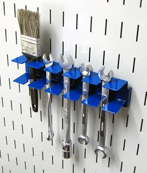 Wall Control Tool Holder Bracket Slotted Metal Pegboard Accessory Pegboard and Slotted Tool Board Blue
