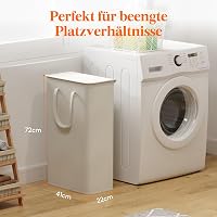 Lifewit 65L összecsukható szennyesgyűjtő fedéllel, fehér mosáskosár füllel 2