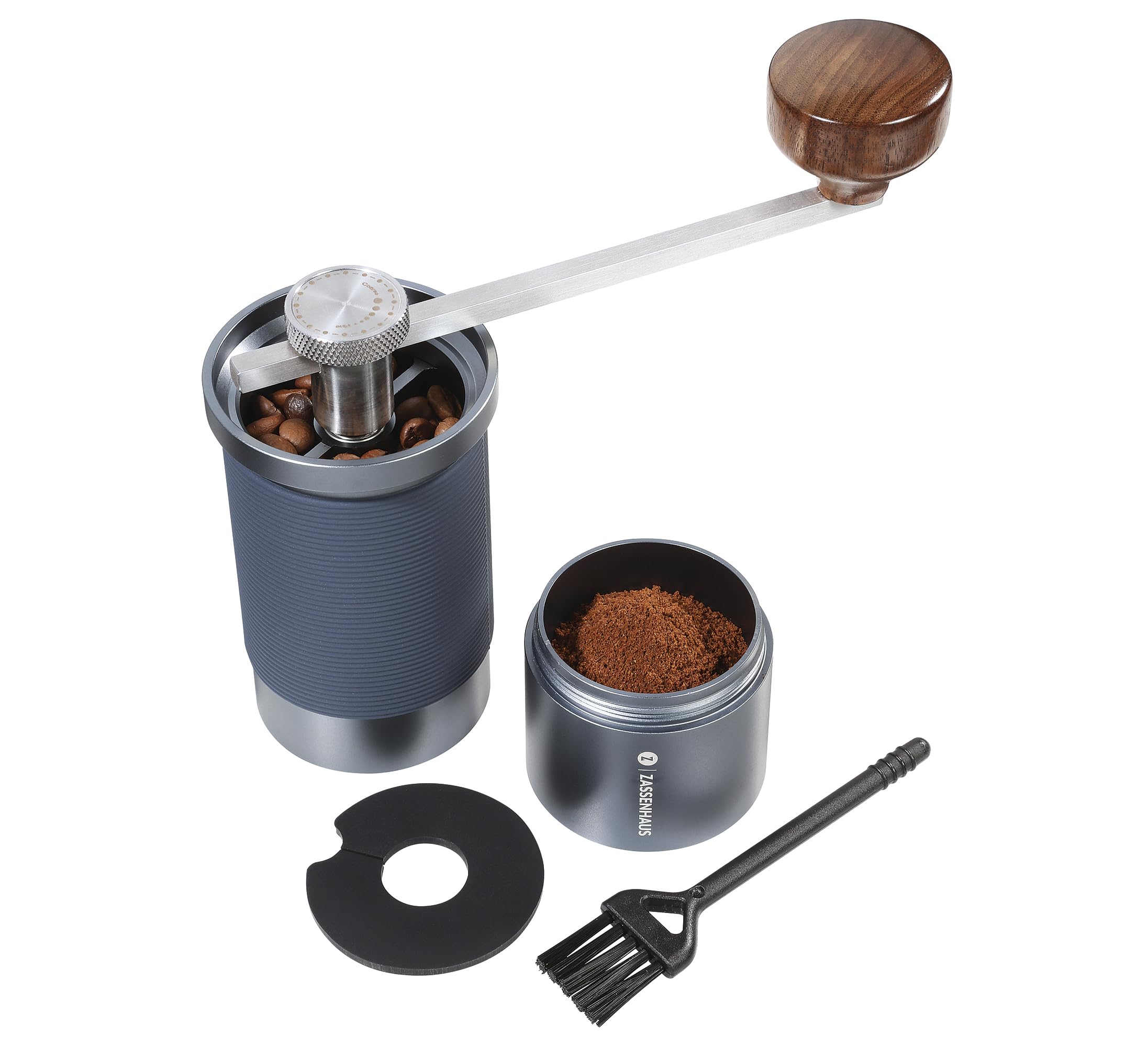 ZASSENHAUS Master - Molinillo de café manual (acero inoxidable, con mecanismo de molienda ajustable)