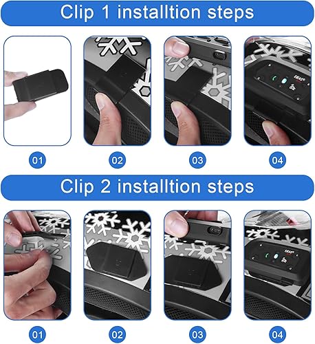 Miniatura 17 de EJEAS V7 - Casco de motocicleta con intercomunicador Bluetooth, casco mejorado para 2 conductores de 3,937.0 ft, sistema de comunicación inalámbrico