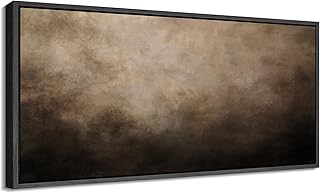 MUDECOR Extra Large Framed Canvas Print Wall Art Earth Tone Mist Abstract Antique Retro Ready to Hang Painting for Living Room Bedroom Multi-Sizes - 60"x30"