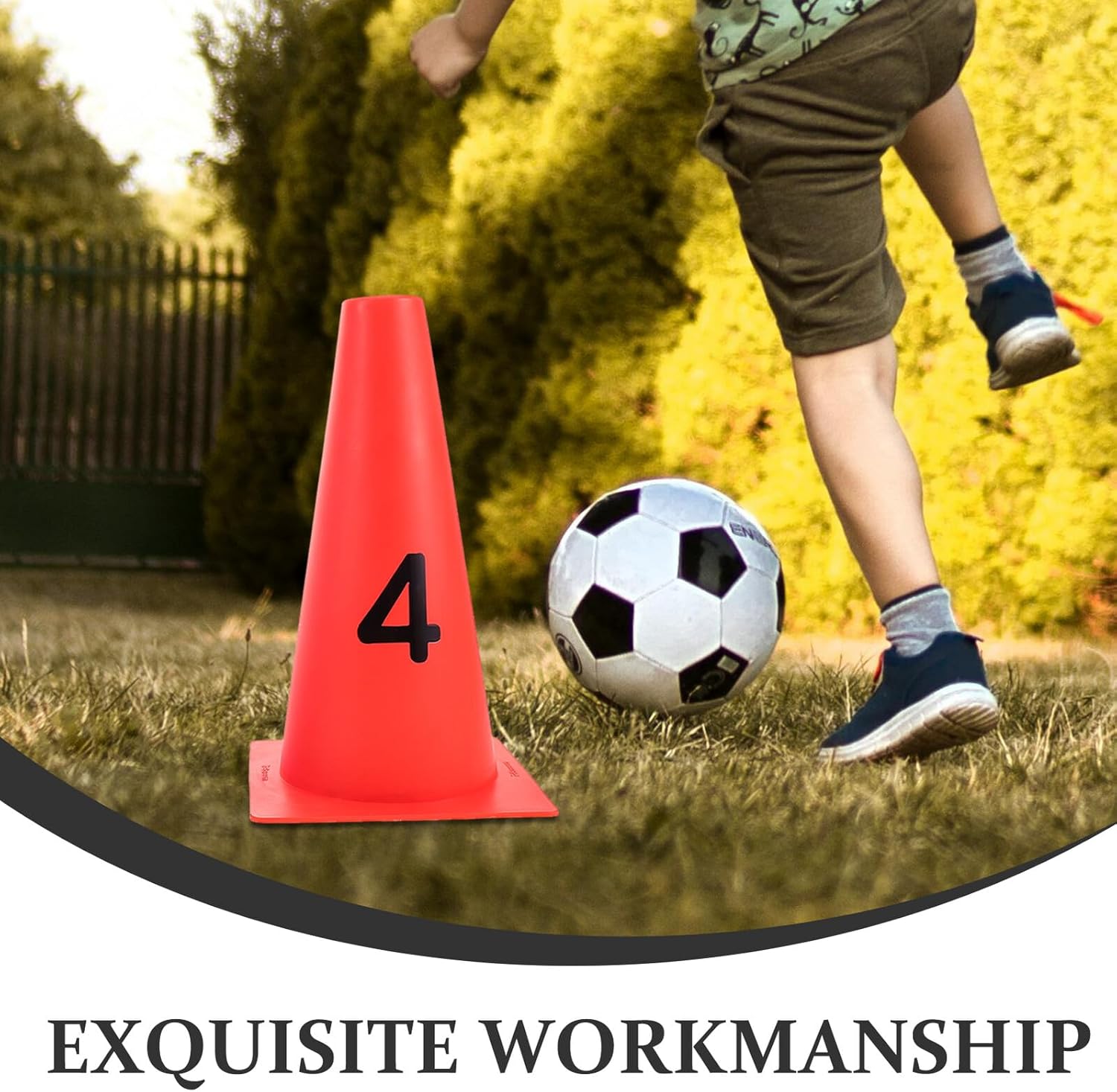 Uonlytech 6pcs Numbered Soccer Cones for Agility Drills, 30cm Plastic Sports Markers with 1-6 Digit Labels, Training Equipment and Adults, Outdoor Football and Basketball Field Markers