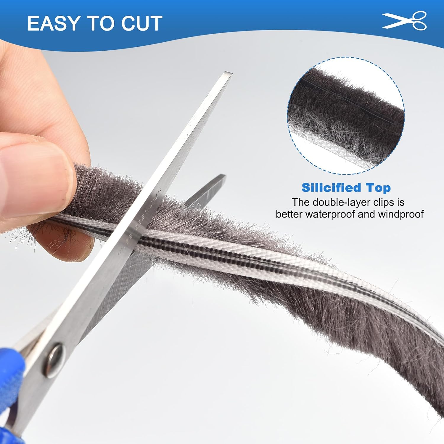 Brush Seal Weather Stripping with PP, 1/4" x 1/2" x 20ft Card Slot Door Brush Strip for PVC Sliding Sash Door Window and Wardrobe Seal - Non-Adhesive Backing