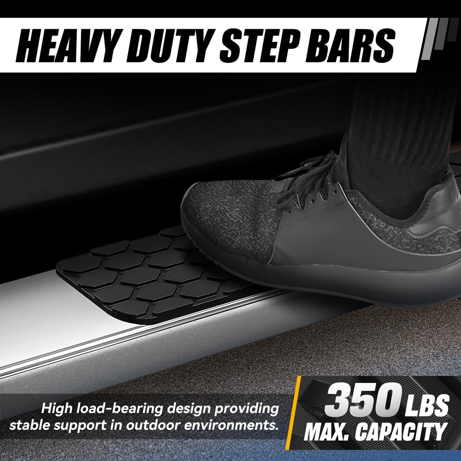 Auto Dynasty Running Boards Compatible with 2009-2022 Dodge Ram 1500 Quad/Extended Cab, Stainless Steel Side Step Rail Nerf Bar, 5 Inches Step Bars, Polished Chrome