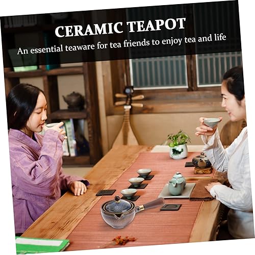 Miniatura 8 de Happyyami Tetera japonesa Kyusu tetera china con mango lateral cerámica tetera de té para té suelto oficina casa restaurante té bebedor estilo 1