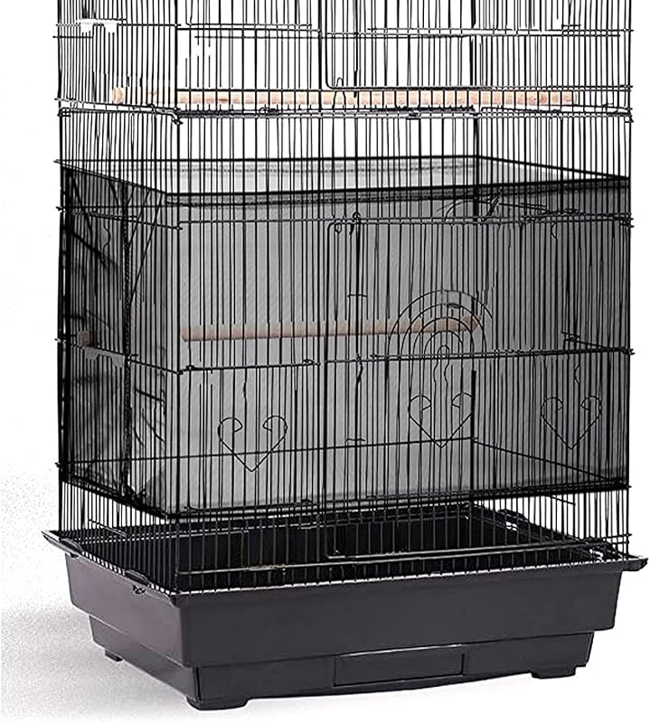 Saia Coletora de Sementes para Gaiola de Aves em Tela de Nylon Ajustável ISMARTEN, Preta, 2,99 m x 40,64 cm