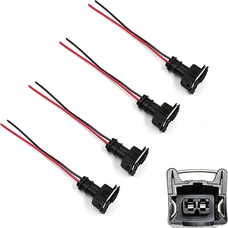 Conector de Injetor de Combustível HiSport EV1 OBD1 com Chicote de 2 Fios – 4 Unidades
