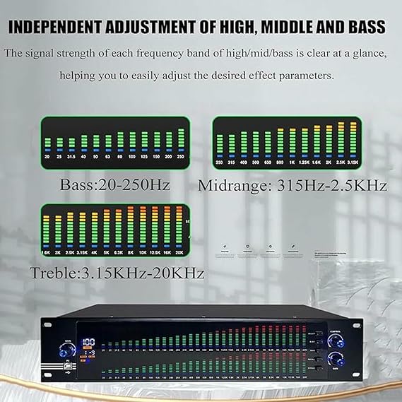 31-Band Stereo Graphic Equalizer, Audio Digital EQ Equalizer, Signal Processors for Recording Studio