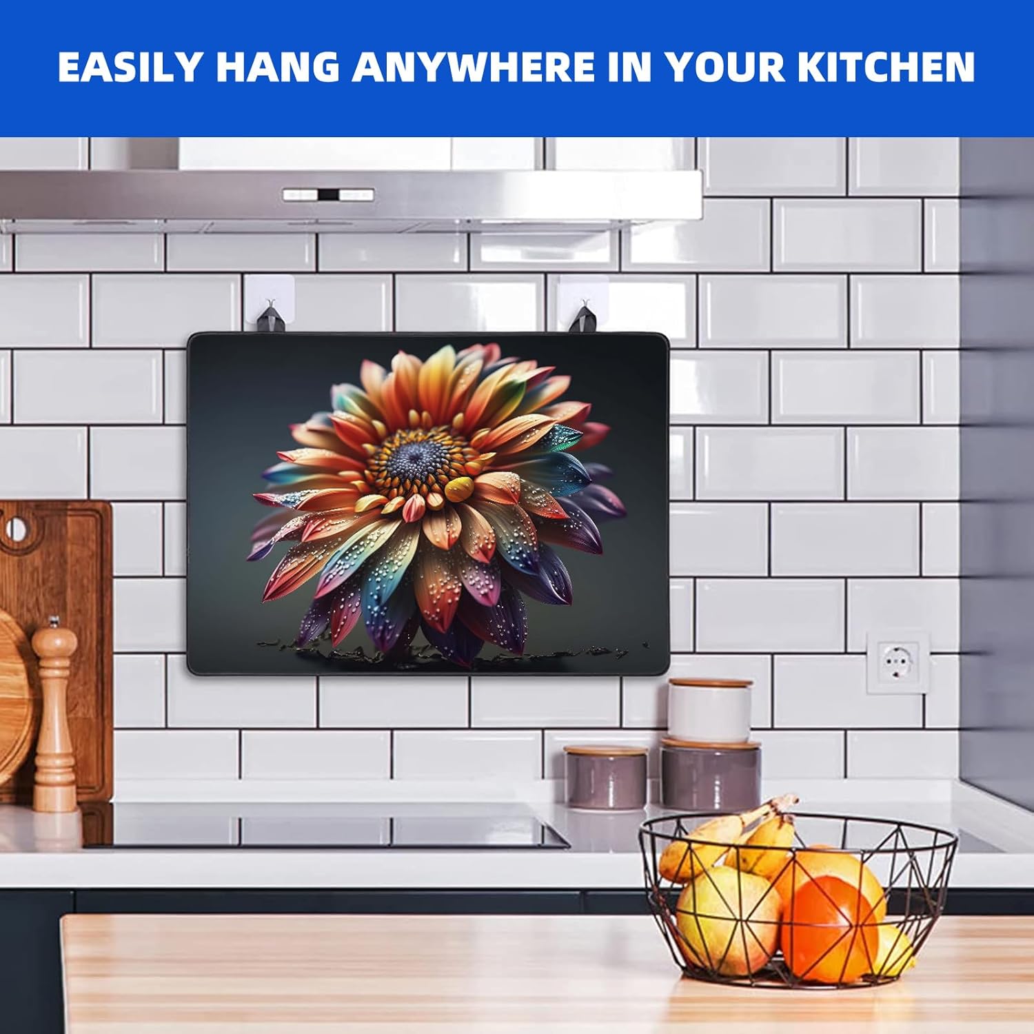 Electric Stove Cover 28" X 20"- Soft And Durable Rubber Glass Stove Top Protector, Easy Store And Clean Stove Top Protector Suitable For Electric Stove, Washer And Dryer (Sunflower2)