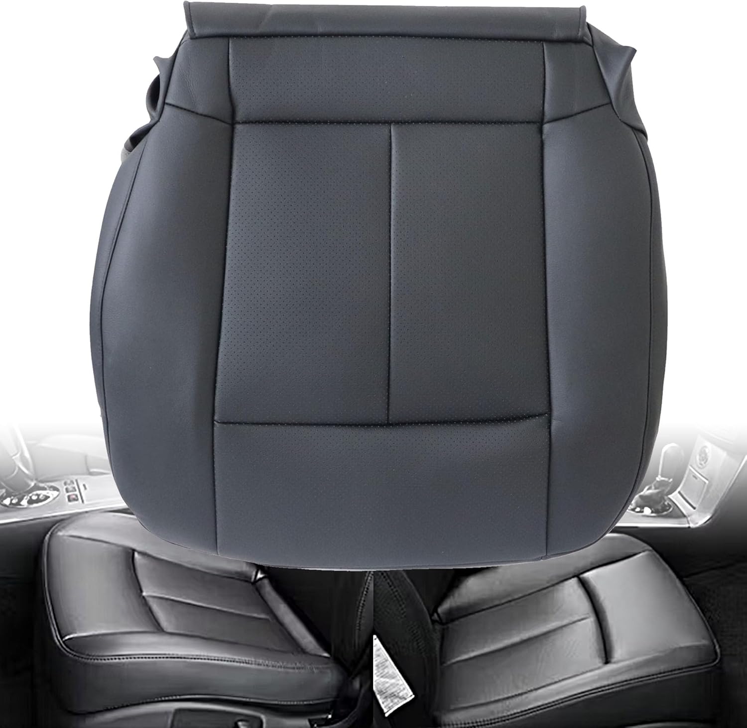 GXARTS Microfiber Leather Driver Side Bottom Seat Cover Graphite Black Replacement Fit for Infiniti FX35 FX45 2005 2006 2007 2008