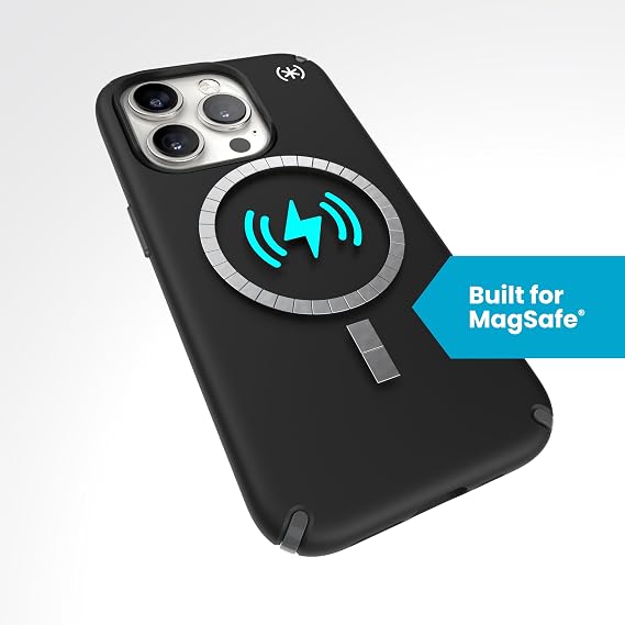 Speck iPhone 15 Pro Case - Drop Protection - Scratch Resistant, Soft Touch, 6.1 Inch Phone Case - Presidio2 Pro Black/Slate Grey/White