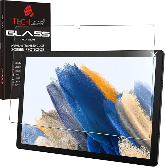 TECHGEAR Galaxy Tab A8 10.5" GLASS Edition (SM-X200 / SM-X205), Tempered Glass Screen Protector [9H Toughness] [HD Clarity] [Scratch-Resistant] [No-Bubble] Designed For Samsung Galaxy Tab A8 10.5 2022