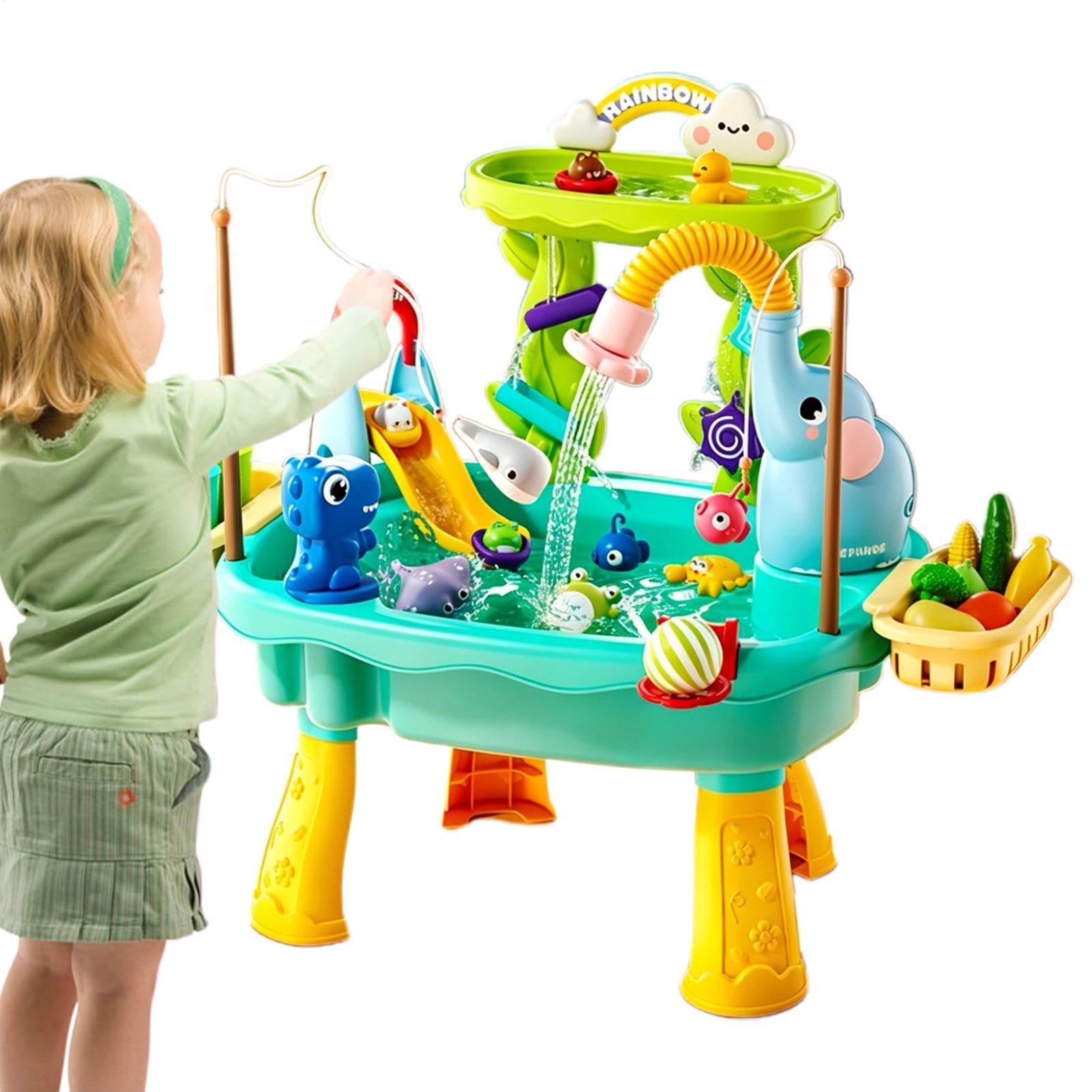 Mesa de Agua Infantil | Juguetes de con Bomba eléctrica, De Agua para Exteriores,para Niños Niñas Preescolares Patio Playa Camping Guardería Hogar Baño Sala Juegos Vacaciones Cumpleaños