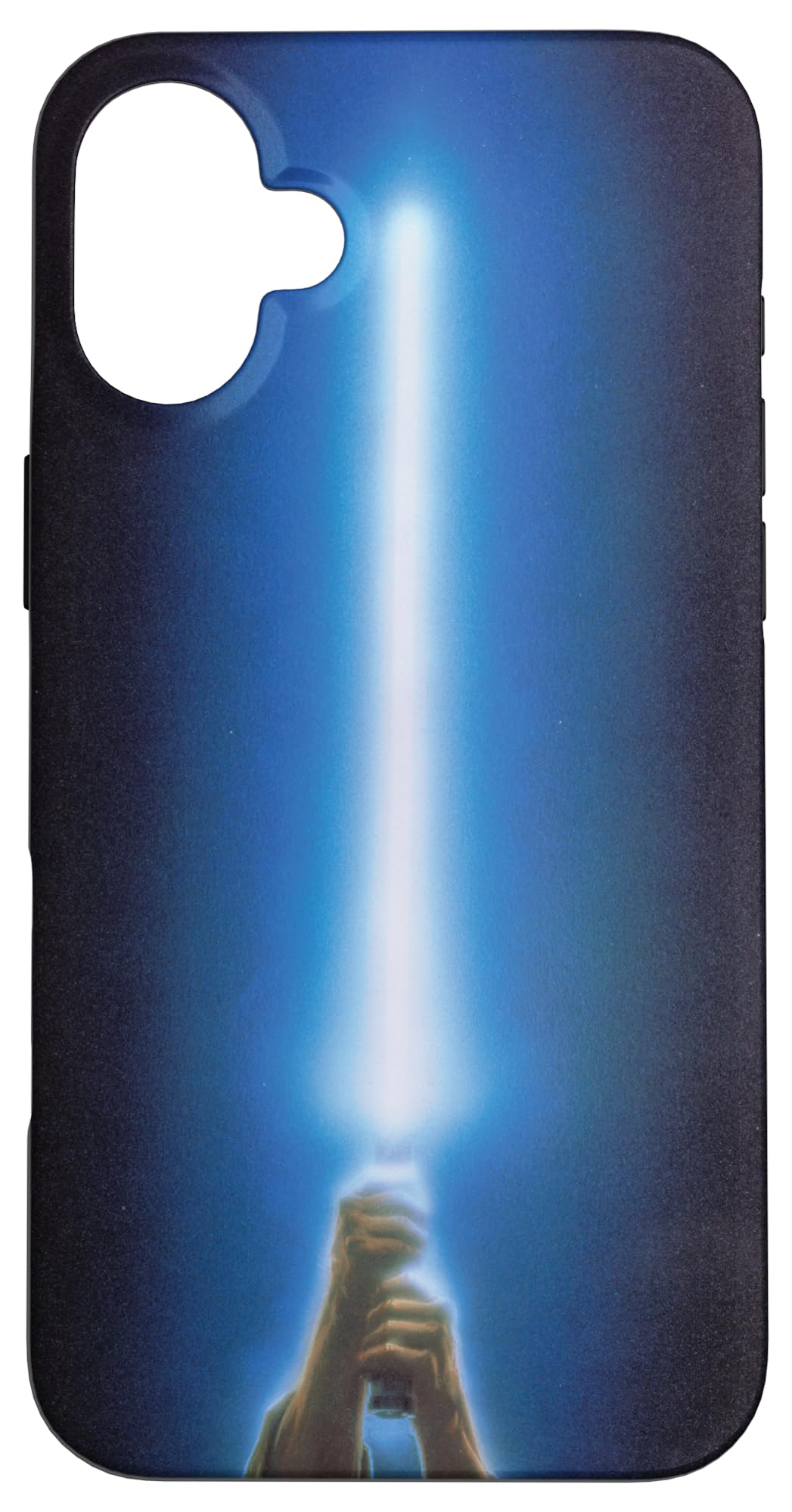 Star Wars Luke Skywalker Blue Lightsaber Black Case for iPhone 16 Plus
