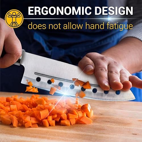 Miniatura 3 de MIU Santoku - Cuchillo multiusos de 7 pulgadas para chef con mango de plástico cómodo