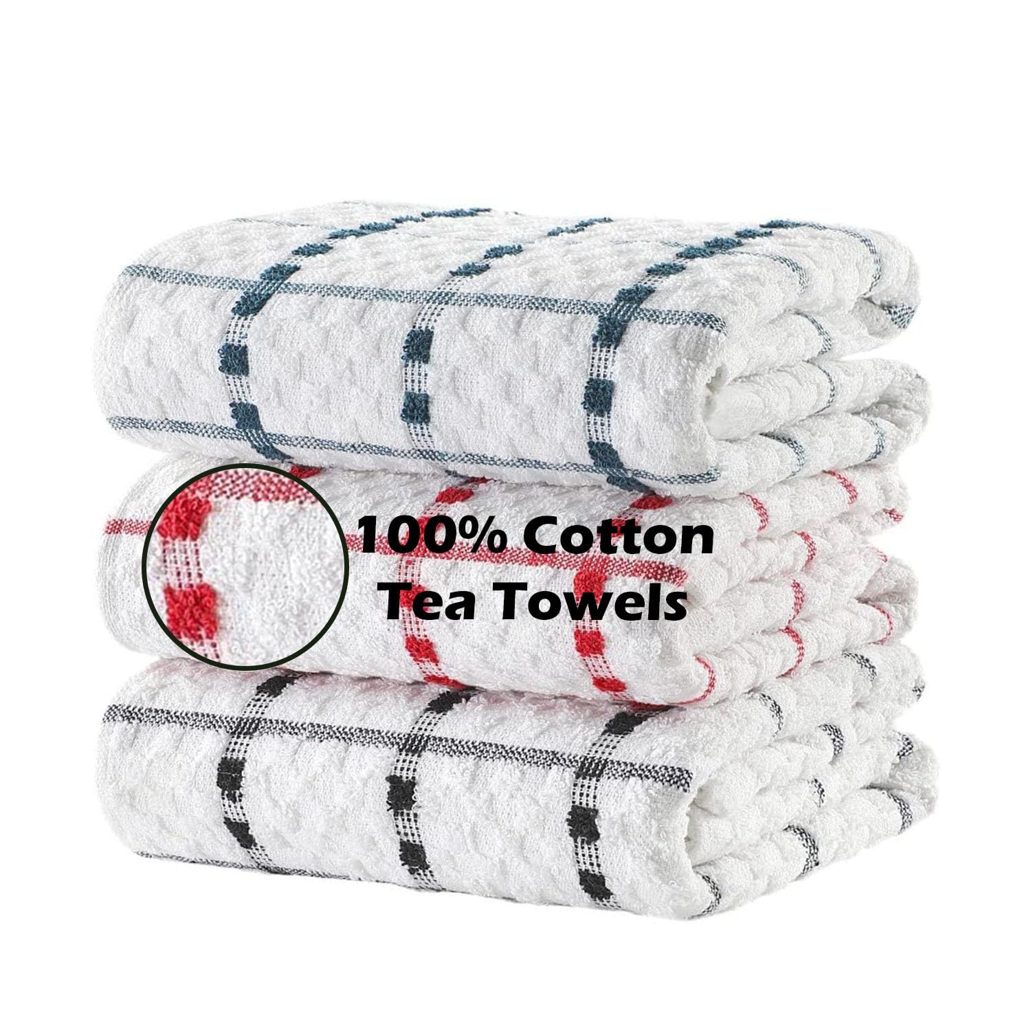 VEARZ® 100% Cotton Terry Tea Towels, Assorted-pack 4, 40x65cm - Image 2