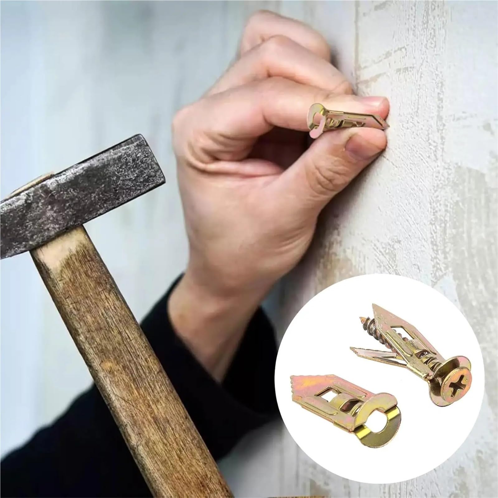 Dübel 10mm Selbstbohrende Anker, Metall-Expansionsschrauben, Trockenbau-Ankerbefestigungen for Gipskartondübel(12x30mm-30mm,100 Set)