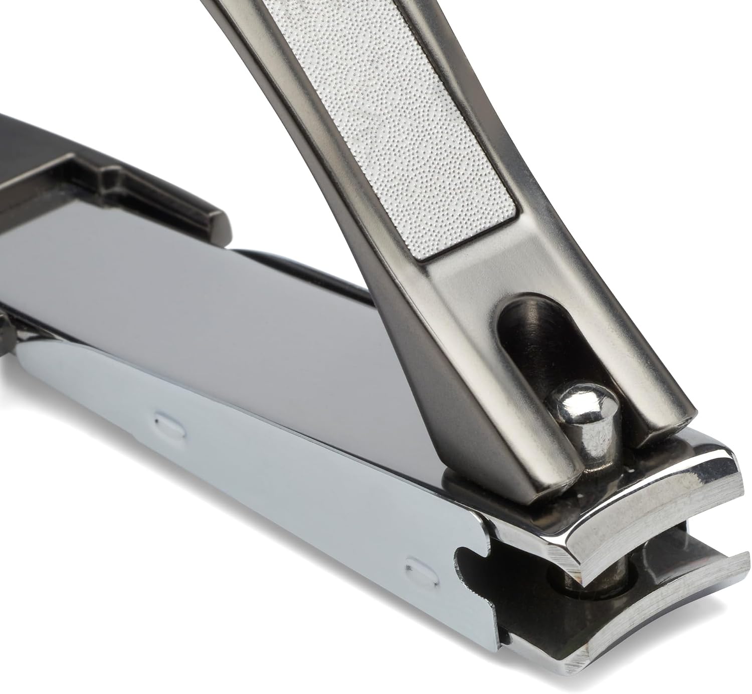 Nail Clippers with Catcher – KLIPP Heavy Duty Stainless Steel Fingernail and Toe Nail Cutter with Curved Surgical Blades and Built-in Nail File – Ergonomic Handle with Wide Jaws for Thick Nails